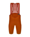 SANTINI Cyklistické nohavice krátke s trakmi - RTR - oranžová/hnedá