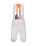 SANTINI Cyklistické nohavice krátke s trakmi - UNICO EDGE - biela