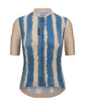 SANTINI Cyklistický dres s krátkym rukávom - BAMBU - modrá/béžová