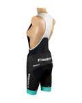 SANTINI Cyklistické nohavice krátke s trakmi - OSAKA TONO LADY PELLS - čierna/tyrkysová