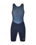 SANTINI Cyklistické nohavice krátke s trakmi - UNICO EDGE - modrá