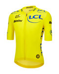 SANTINI Cyklistický dres s krátkym rukávom - TDF OFFICIAL LEADER - žltá