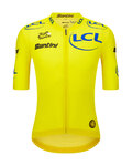 SANTINI Cyklistický dres s krátkym rukávom - TDF OFFICIAL LEADER - žltá