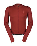 SCOTT Cyklistický dres s dlhým rukávom letný - ENDURANCE 10 - bordová