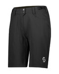 SCOTT Cyklistické nohavice krátke bez trakov - TRAIL FLOW W/PAD - čierna