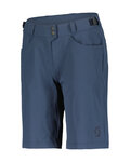 SCOTT Cyklistické nohavice krátke bez trakov - TRAIL FLOW W/PAD - modrá