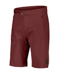 SCOTT Cyklistické nohavice krátke bez trakov - EXPLORAIR LIGHT - červená