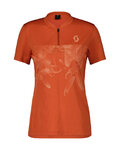 SCOTT Cyklistický dres s krátkym rukávom - TRAIL FLOW ZIP SS W - oranžová