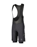 SCOTT Cyklistické nohavice krátke s trakmi - GRAVEL HYBRID +++ - čierna/šedá