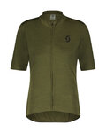 SCOTT Cyklistický dres s krátkym rukávom - GRAVEL MERINO - zelená
