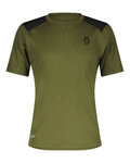 SCOTT Cyklistický dres s krátkym rukávom - DEFINED TECH SS - zelená/čierna