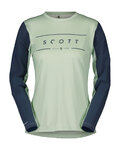 SCOTT Cyklistický dres s dlhým rukávom letný - TRAIL VERTIC LS W - zelená/modrá