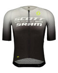 SCOTT Cyklistický dres s krátkym rukávom - SRAM AERO - čierna/biela
