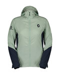 SCOTT Cyklistická vetruodolná bunda - EXPLORAIR LIGHT WB W - zelená/modrá