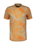 SCOTT Cyklistické tričko s krátkym rukávom - DRI TIE DYE - béžová/oranžová