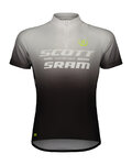 SCOTT Cyklistický dres s krátkym rukávom - SCOTT-SRAM PRO - čierna/biela