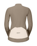SCOTT Cyklistický dres s dlhým rukávom letný - ENDURANCE W - béžová/biela