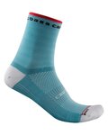 CASTELLI Cyklistické ponožky klasické - ROSSO CORSA W 11 - svetlo modrá
