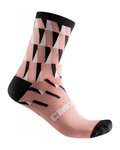 CASTELLI Cyklistické ponožky klasické - PENDIO 12 - ružová/čierna