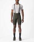 CASTELLI Cyklistické nohavice krátke s trakmi - FREE UNLIMITED - zelená