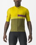 CASTELLI Cyklistický dres s krátkym rukávom - A BLOCCO - žltá/zelená/fialová