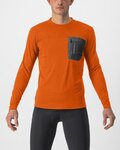 CASTELLI Cyklistický dres s dlhým rukávom zimný - UNLIMITED MERINO - oranžová