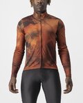 CASTELLI Cyklistický dres s dlhým rukávom zimný - VENTAGLIO - hnedá/oranžová