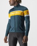 CASTELLI Cyklistický dres s dlhým rukávom zimný - PASSISTA - zelená/modrá/žltá