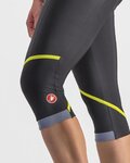CASTELLI Cyklistické nohavice 3/4 bez trakov - VELOCISSIMA THERMAL - čierna/svetlo zelená