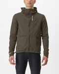 CASTELLI Cyklistická zateplená bunda - TRAIL HOODIE - hnedá