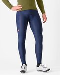 CASTELLI Cyklistické nohavice dlhé s trakmi - ESPRESSO - modrá