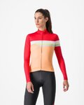 CASTELLI Cyklistický dres s dlhým rukávom zimný - TORNARE W - oranžová