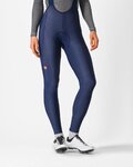 CASTELLI Cyklistické nohavice dlhé s trakmi - ESPRESSO DT W - modrá