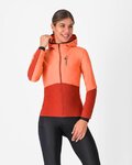 CASTELLI Cyklistická zateplená bunda - UNLIMITED W - oranžová/červená