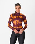 CASTELLI Cyklistický dres s dlhým rukávom zimný - BLUR THERMAL - červená/žltá
