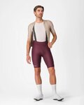 CASTELLI Cyklistické nohavice krátke s trakmi - ESPRESSO 2 - bordová