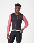 CASTELLI Cyklistický dres s dlhým rukávom letný - CORRETTO LS - čierna/ružová