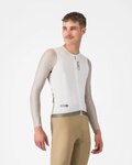 CASTELLI Cyklistický dres s dlhým rukávom letný - CORRETTO LS - béžová/ivory