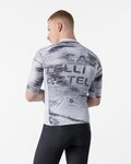 CASTELLI Cyklistický dres s krátkym rukávom - STRATUS LOGO - biela/šedá