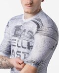 CASTELLI Cyklistický dres s krátkym rukávom - STRATUS LOGO - biela/šedá