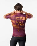 CASTELLI Cyklistický dres s krátkym rukávom - STRATUS LOGO - bordová