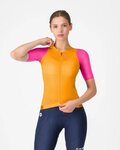 CASTELLI Cyklistický dres s krátkym rukávom - CORRETTO W - oranžová/ružová