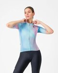 CASTELLI Cyklistický dres s krátkym rukávom - COSMIC VORTEX - ružová/zelená