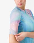 CASTELLI Cyklistický dres s krátkym rukávom - COSMIC VORTEX - ružová/zelená