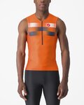 CASTELLI Cyklistický dres bez rukávov - FREE TRI 2 - oranžová/modrá