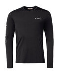VAUDE Cyklistické tričko s dlhým rukávom - MONVISO MERINO - čierna