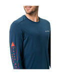 VAUDE Cyklistické tričko s dlhým rukávom - MONVISO MERINO - modrá