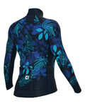 ALÉ Cyklistický dres s dlhým rukávom zimný - GREEN GARDEN PR-R - modrá