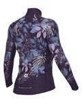 ALÉ Cyklistický dres s dlhým rukávom zimný - GREEN GARDEN PR-R - fialová/viacfarebná