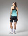 ALÉ Cyklistický dres bez rukávov - COLOR BLOCK PRAGMA - tyrkysová